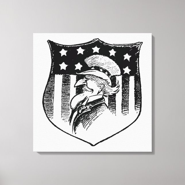 Toile Drapeau américain et Oncle Sam patriotique vintage (Recto)