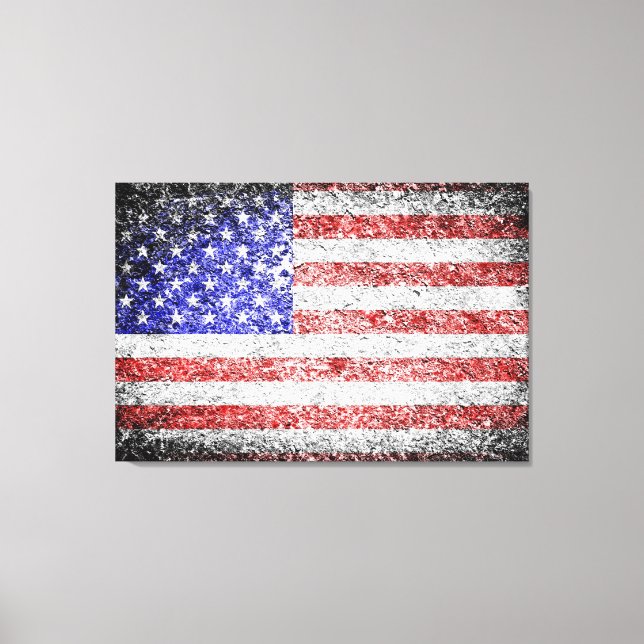 Toile Drapeau américain Grunge 2 (Recto)