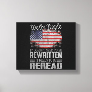 Toile Drapeau américain La constitution des États-Unis d