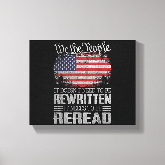 Toile Drapeau américain La constitution des États-Unis d (Recto)