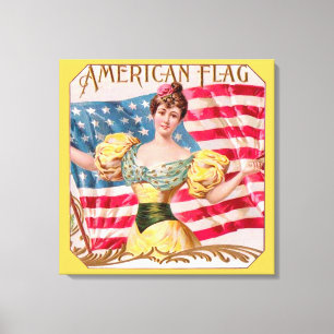 Toile Drapeau américain Lady Liberty Independence