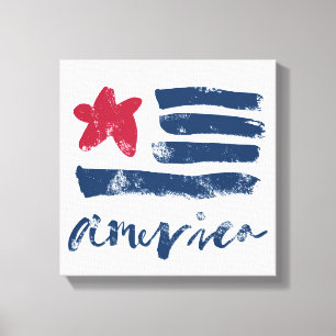 Toile Drapeau américain Paintstrokes