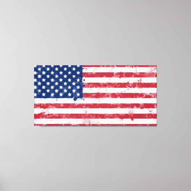 Toile Drapeau américain peint (Recto)