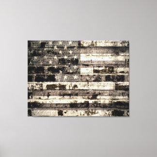 Toile Drapeau Américain Sur Vieux Mur De Briques 2