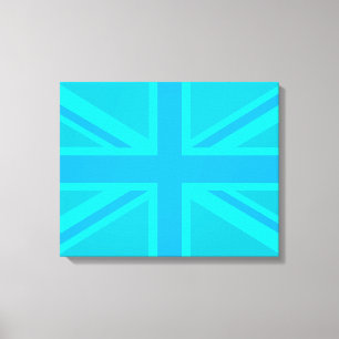 Toile Drapeau britannique Turquoise Union Jack