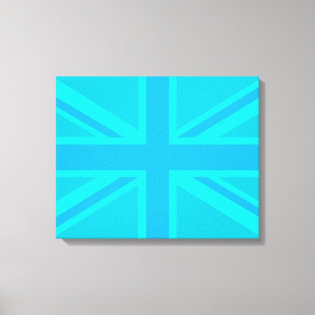 Toile Drapeau britannique Turquoise Union Jack (Recto)