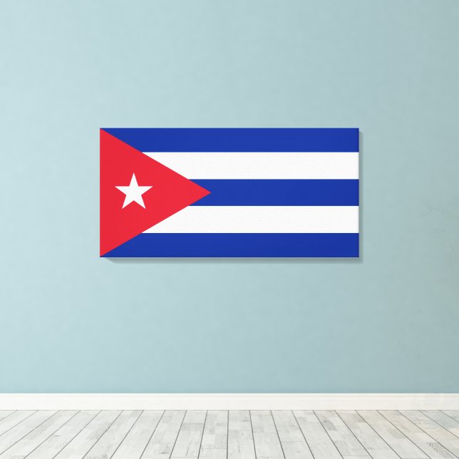 Toile Drapeau cubain, La Havane, Fidel Castro, Che Gueva (Insitu (Plancher de Bois))