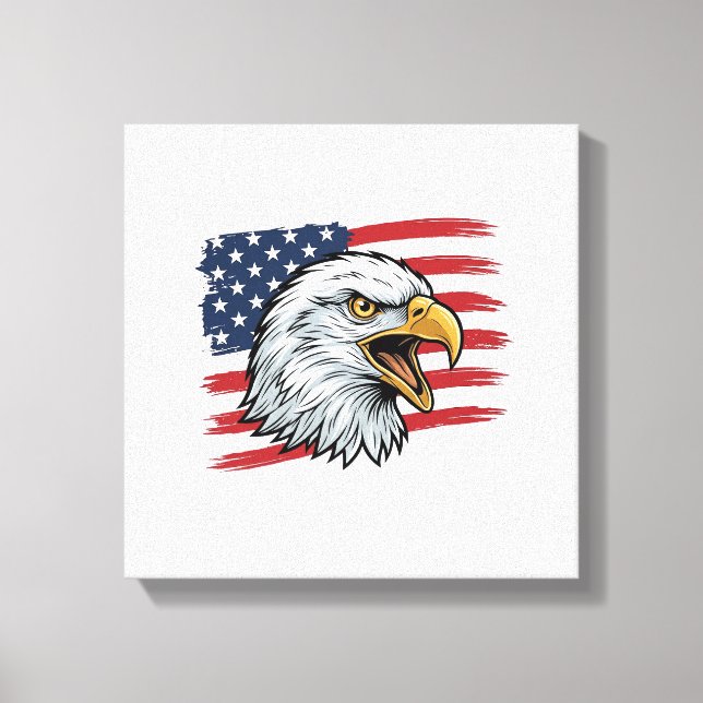Toile Drapeau d'aigle patriotique dessin vectoriel vinta (Recto)