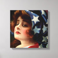 Drapeau dame 4 juillet art patriotique Vintage