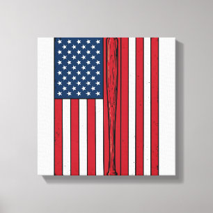 Toile Drapeau de baseball en détresse Conception vectori
