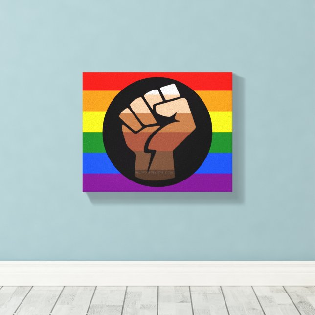 Toile Drapeau de couleur des personnes queer de Slippery (Insitu (Plancher de Bois))