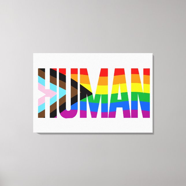 Toile Drapeau de fierté d'inclusivité humaine (Recto)