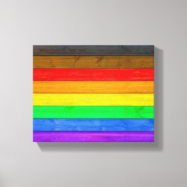 Toile Drapeau de fierté gay inclusif de SlipperyJoe text (Recto)