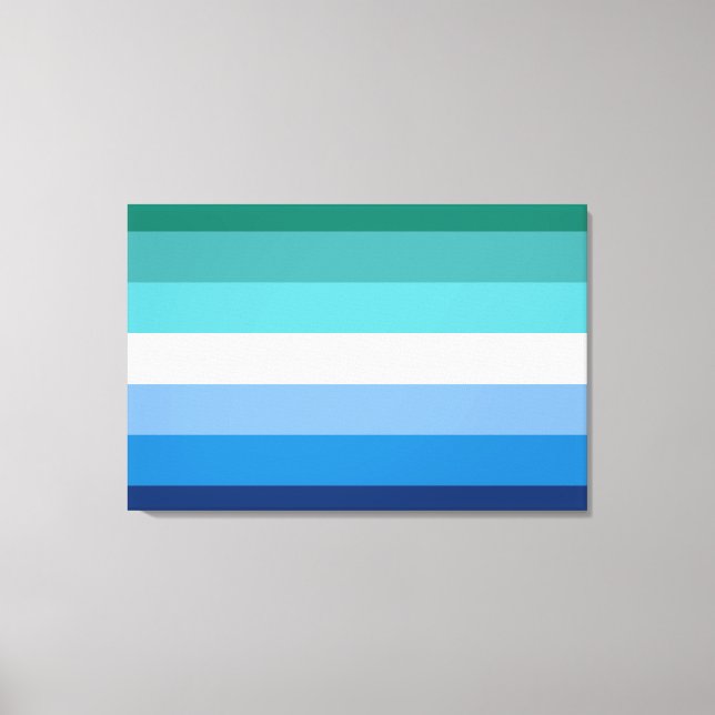 Toile Drapeau de fierté gay masculin (Azur) (Recto)