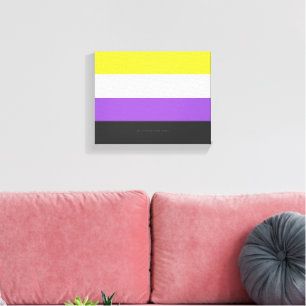 Toile Drapeau de fierté non binaire de SlipperyJoe's jau