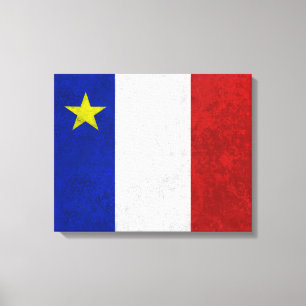 Toile Drapeau de grunge affligée par Acadia