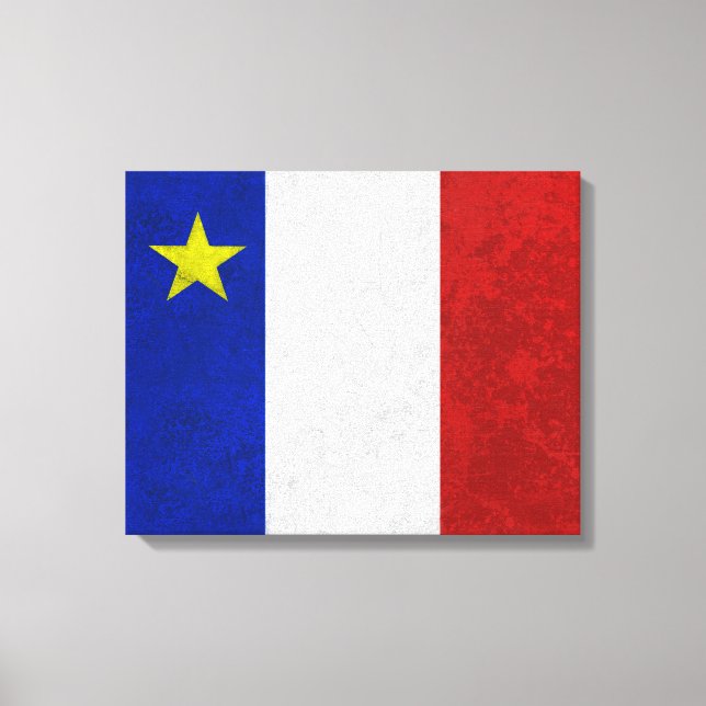 Toile Drapeau de l'Acadie en détresse (Recto)