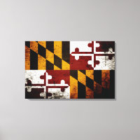 Drapeau de l'État du Maryland de Grunge Noir
