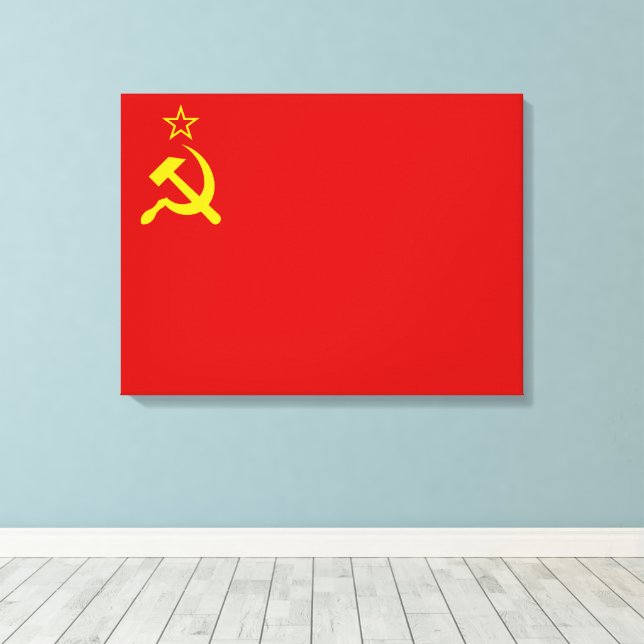 Toile Drapeau de l'Union soviétique, URSS, CCCP, communi (Insitu (Plancher de Bois))