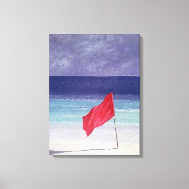 Toile Drapeau de plage - Avertissement de tempête 1985 (Recto)
