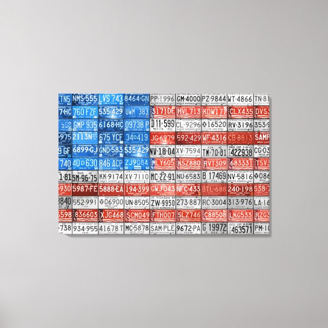 Toile Drapeau de plaque de licence du Michigan États-Uni (Recto)