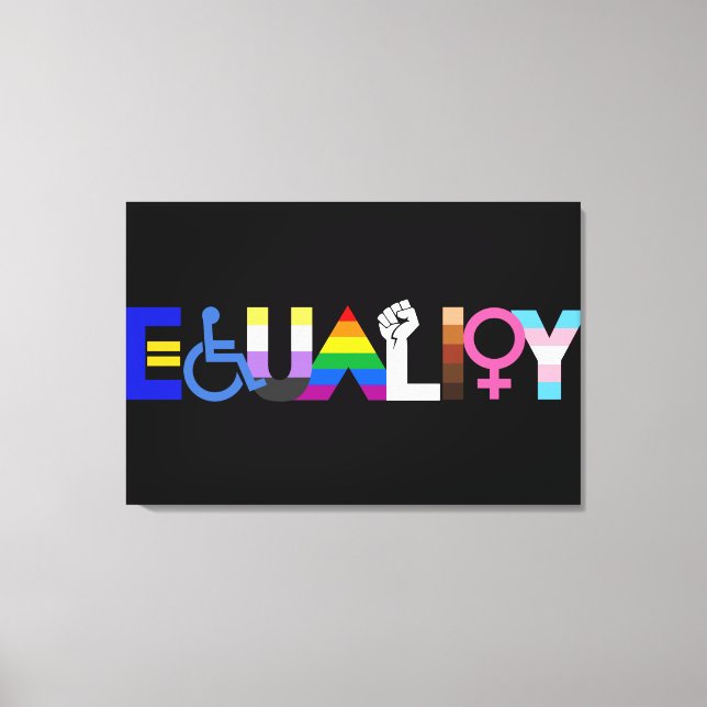 Toile Drapeau d'égalité inclusive foncé (Recto)