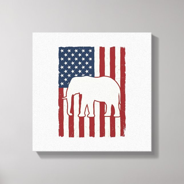 Toile Drapeau d'éléphant patriotique Conception de vecte (Recto)