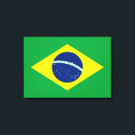 Toile Drapeau du Brésil<br><div class="desc">Ce dessin présente le drapeau national du Brésil (orthographié Brasil en portugais, la langue maternelle du pays), officiellement la République fédérative du Brésil (República Federativa do Brasil). En 2020, le Brésil est le cinquième pays du monde par région et le sixième par sa population. C'est le plus grand pays à...</div>
