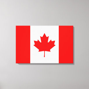 Toile Drapeau du Canada Feuille d'érable rouge l'Unifoli