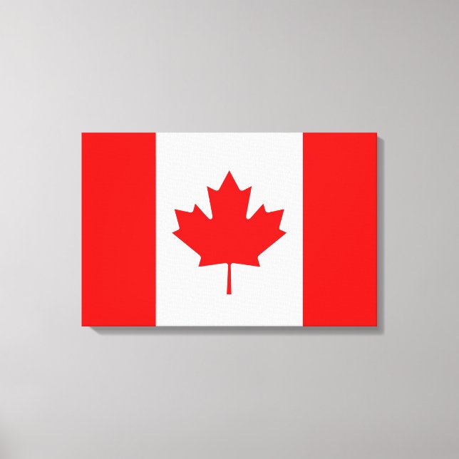 Toile Drapeau du Canada Feuille d'érable rouge l'Unifoli (Recto)