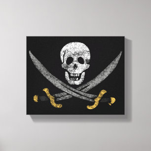 Toile Drapeau du Jolly roger du pirate du crâne et des é