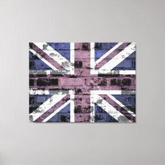 Toile Drapeau du Royaume-Uni sur la vieille muraille de