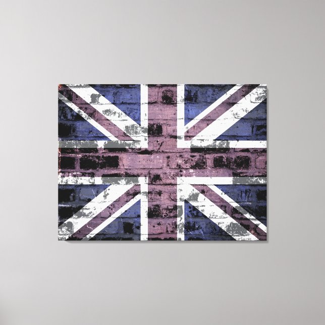 Toile Drapeau du Royaume-Uni sur la vieille muraille de  (Recto)