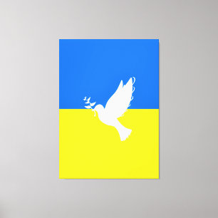 Toile Drapeau d'Ukraine - Dove of Peace - Freedom - Peac