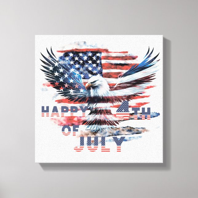 Toile Drapeau et aigle des États-Unis. Indépendance (Recto)