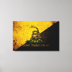 Toile Drapeau grunge noir d'Anarcho Gadsden