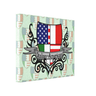 Toile Drapeau Italien-Américain de bouclier