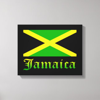 Toile Drapeau jamaïcain, noir, vert et jaune