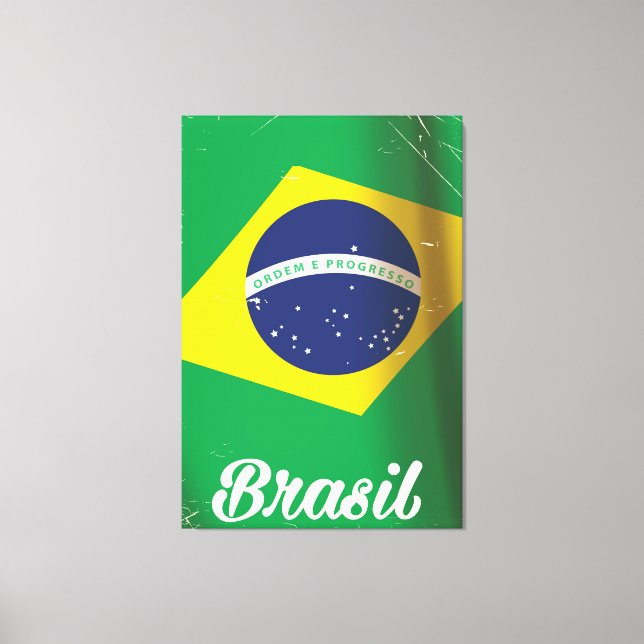 Toile Drapeau national de Brasil affiche de voyage (Recto)