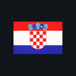 Toile Drapeau national de Croatie Zastava Hrvatske<br><div class="desc">Le drapeau national de Croatie Zastava Hrvatske croate ou Le Tricolor Trobojnica est l'un des symboles de l'état de la Croatie. Il se compose de trois dimensions égales,  bandes horizontales en couleurs rouge,  blanc et bleu. Au milieu se trouve le blason de la Croatie. #patriotique #drapeau #croatia #croatian #zastavahrvatske</div>