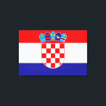 Toile Drapeau national de Croatie Zastava Hrvatske<br><div class="desc">Le drapeau national de Croatie Zastava Hrvatske croate ou Le Tricolor Trobojnica est l'un des symboles de l'état de la Croatie. Il se compose de trois dimensions égales, bandes horizontales en couleurs rouge, blanc et bleu. Au milieu se trouve le blason de la Croatie. #patriotique #drapeau #croatia #croatian #zastavahrvatske</div>