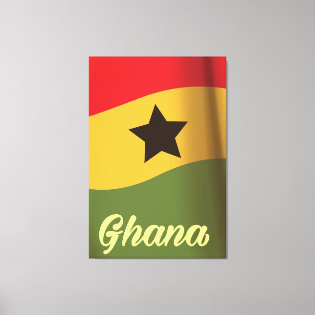 Toile Drapeau national du Ghana affiche de voyage de sty (Recto)