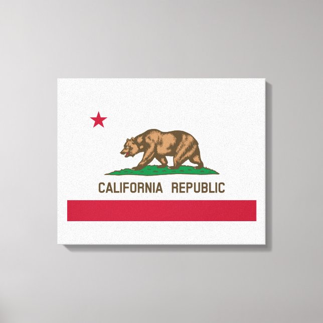 Toile Drapeau noir et blanc de la Californie (Recto)