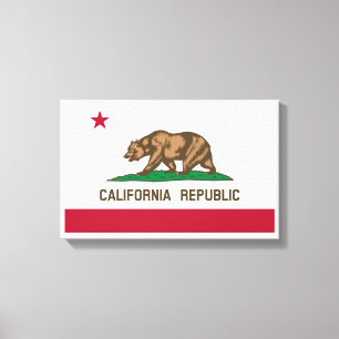 Toile Drapeau noir et blanc de la République de Californ