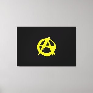Toile Drapeau noir et jaune de capitalisme d'Anarcho