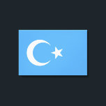 Toile Drapeau ouïghour du Turkestan oriental (Uyghurista<br><div class="desc">Ce dessin est orné du drapeau national de la Première République du Turkestan oriental, qui fut une république islamique sécessionniste de courte durée fondée en 1933. Le drapeau est connu sous le nom de Kökbayraq (К ө к а б р de la ), qui signifie "drapeau du ciel" ou "drapeau...</div>