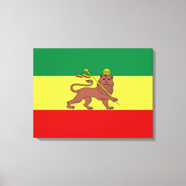 Toile Drapeau rastafarien (Rastafarianisme) (Rasta) (Recto)