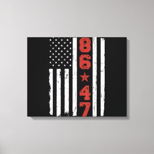 Toile Drapeau rétro Vintage USA 86 47 Anti Trump