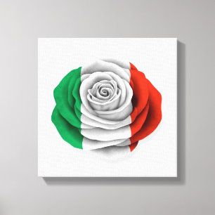 Toile Drapeau rose d'Italien sur le blanc