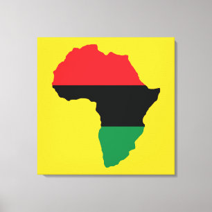 Toile Drapeau rouge, noir et vert de l'Afrique